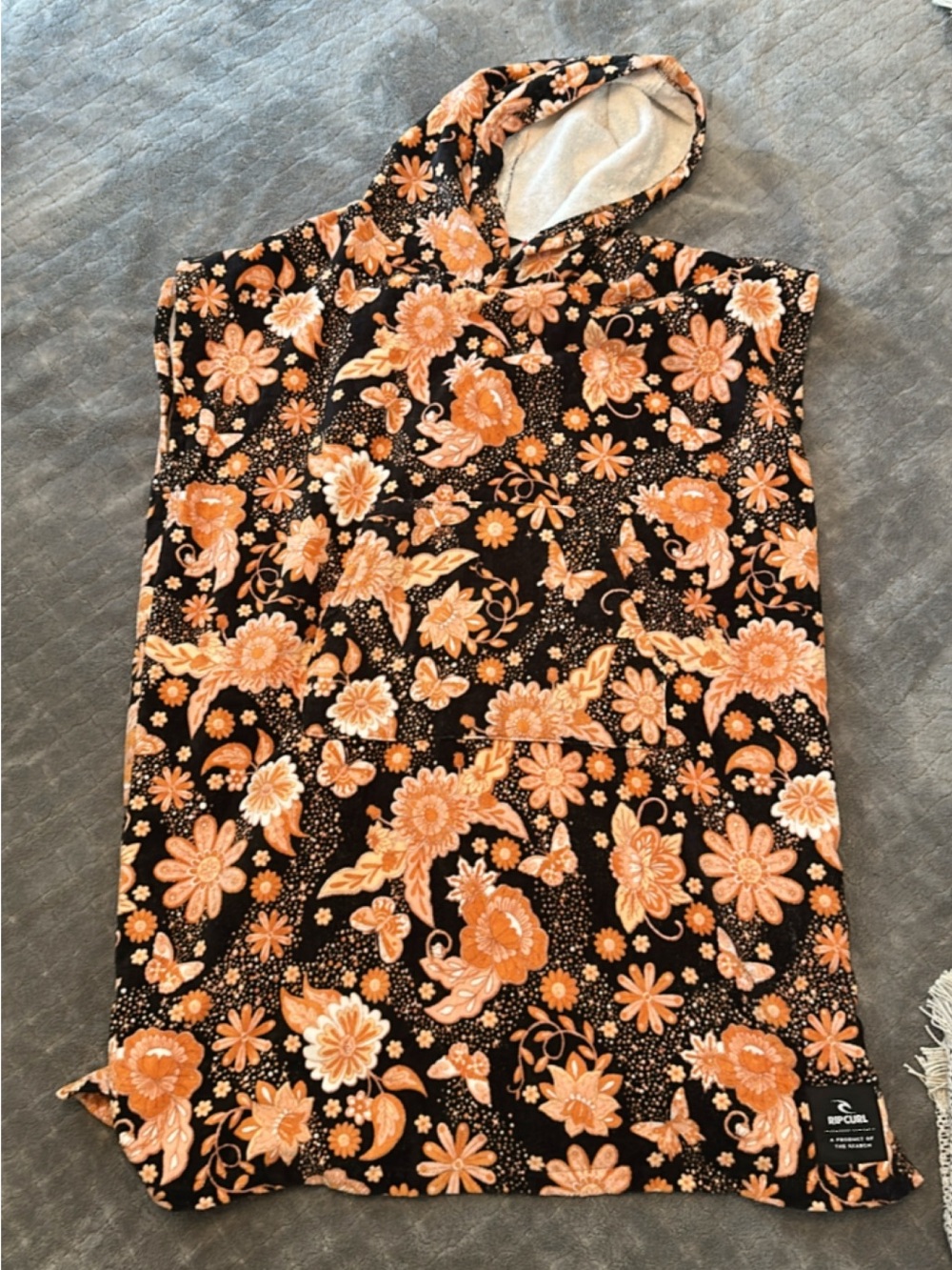 Women's Black & orange Floral Hooded beach towel from rip-curl